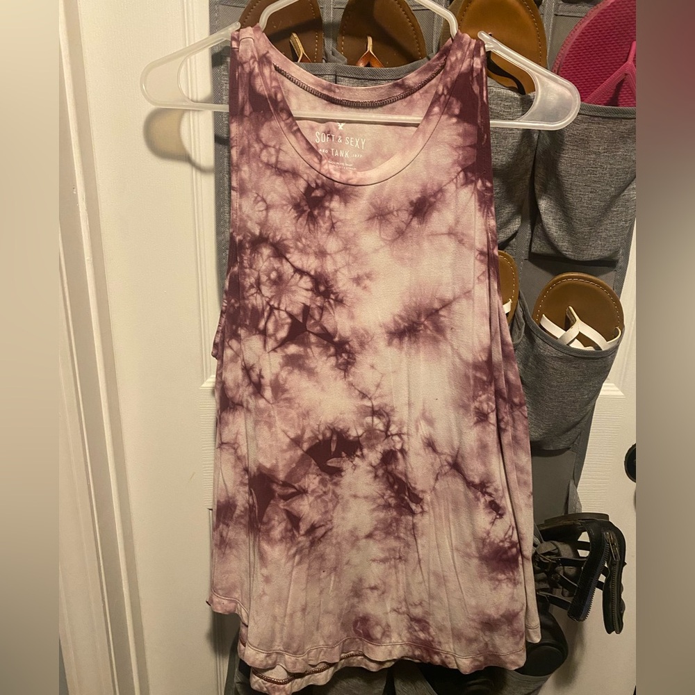 Purple tie dye tank